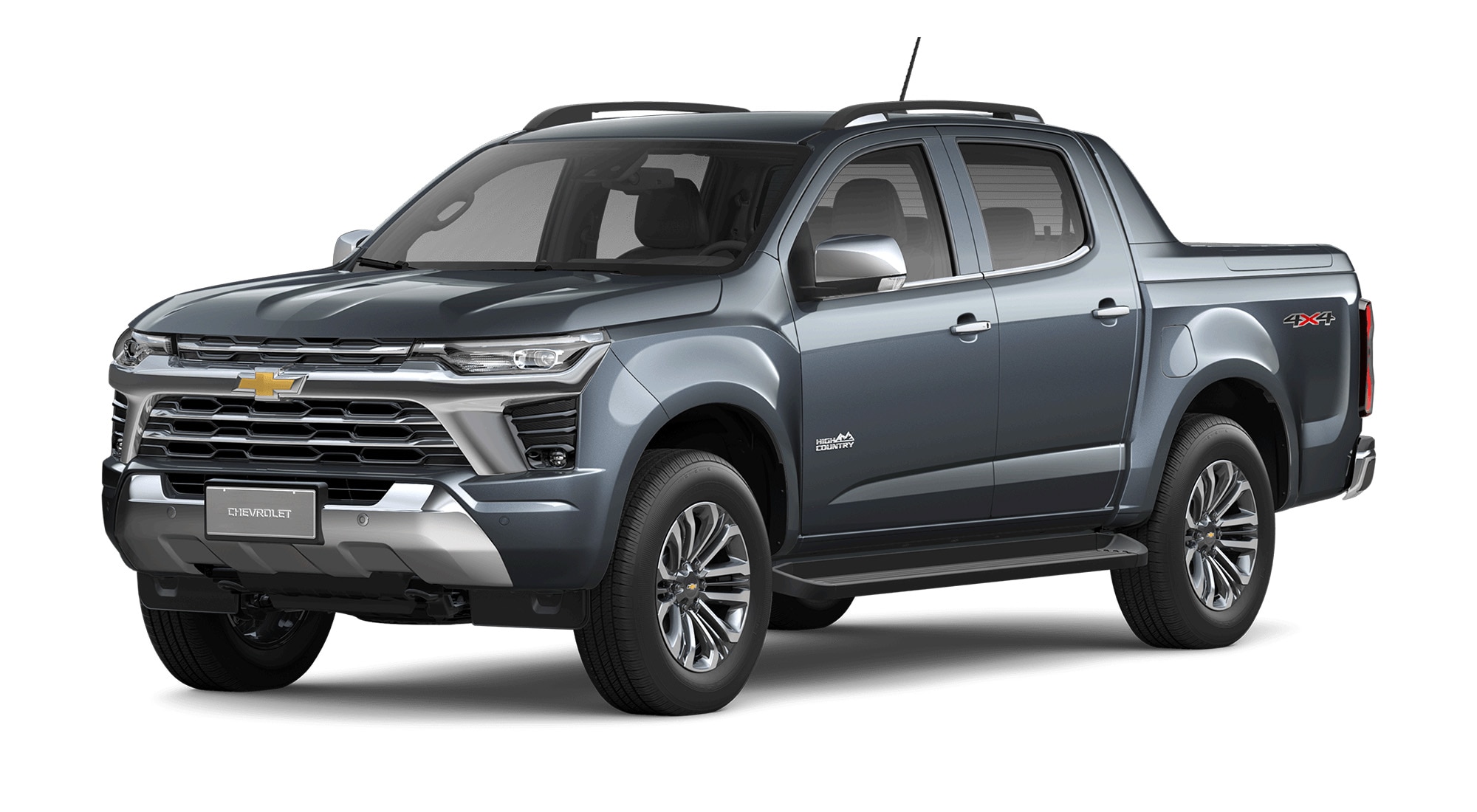 Chevrolet Colorado HC color Gris Sombrío Metalizado destacando su diseño pickup